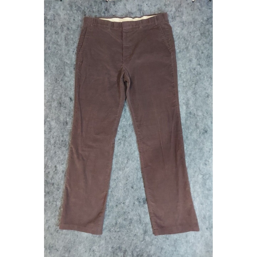 Vtg Levis Menswear Pants Mens 38x35 Brown Corduroys Western Casual Flat Front